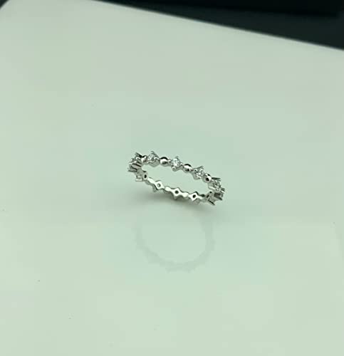 Silvercloseout Sterling Silver Cz Thin Eternity Ring - Size 7 #TOP5