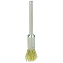 Weiler 26106 0.005" Wire Size, 1/4" Diameter, 1/8" Stem Size, Brass Bristles, Miniature End Brush, Made in The USA Pack of 144