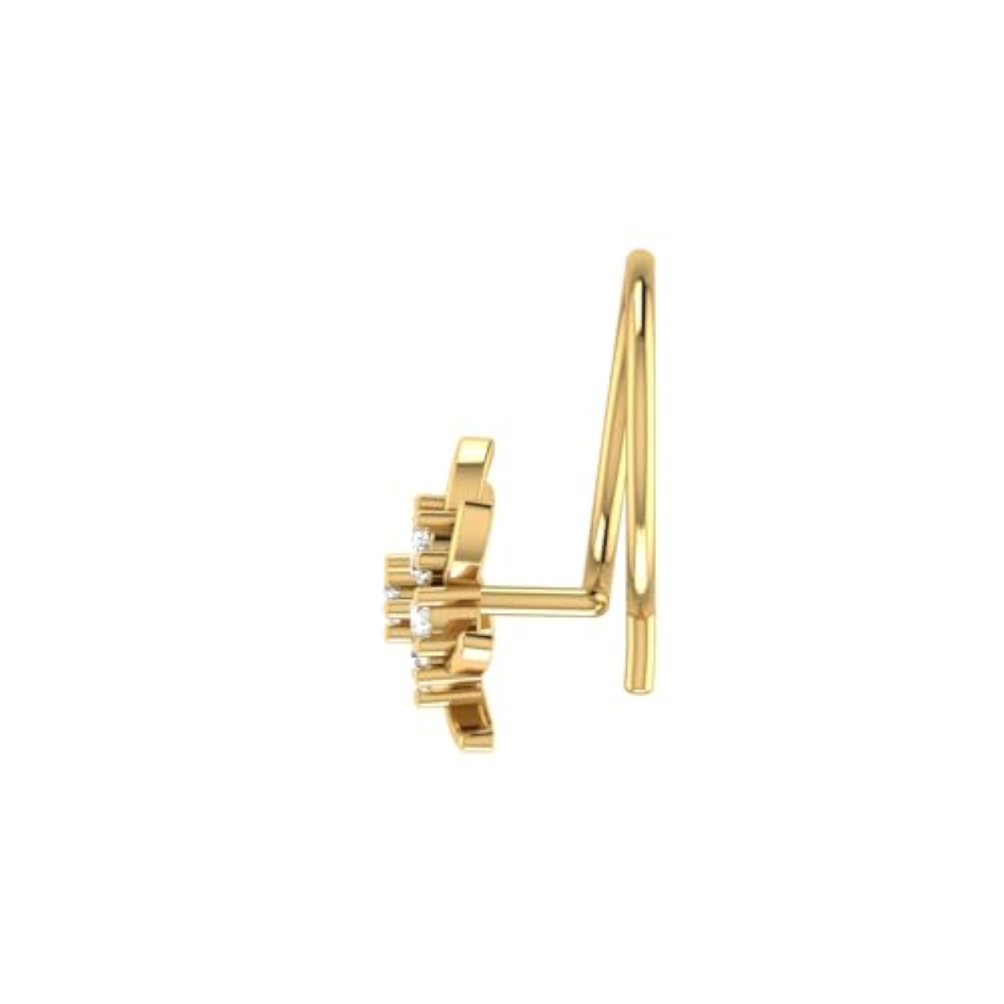 Women's 9K BIS Hallmarked Yellow Gold Stud Nose Ring
