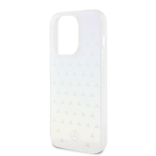 Image of CG MOBILE Mercedes-Benz Phone Case [Official Licensed] Transparent Case with Star Pattern Protective Case Designed for iPhone 15 Pro (6.1-Inch) 2023 - Iridescent
