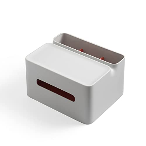 YESCOOL Support De Boîte à Mouchoirs, Boîte De Rangement De Bureau, Organisateur De Bureau Amovible en pour Bureau à Distributeur avec 3 Compartiments Organisateur de (Gris) Cover
