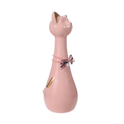 SOIMISS Urne Funéraire pour Chat en Céramique 550 ML Rose Oreilles Dorées Petite Boîte Commémorative Étanche pour Cendres de Chat Souvenir Décoratif pour Animaux de Compagnie