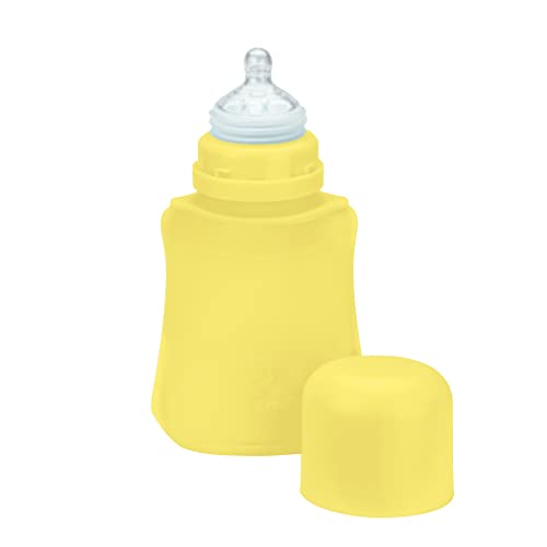 green sprouts Sprout Ware Baby Pocket Made from Silicone and Plants (8 oz.), Non-Toxic Silicone Plant-Based Plastic Baby Pocket Without BPA, BPS, BPF - Yellow