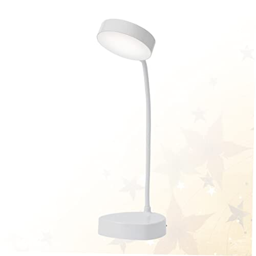 Akumulatorowa lampa biurkowa LED, ściemniana i składana, troszcząca się o oczy lampka na gęsia szyja, do czytania, biura i sypialni, przenośna, elastyczna lampka nocna (biała)