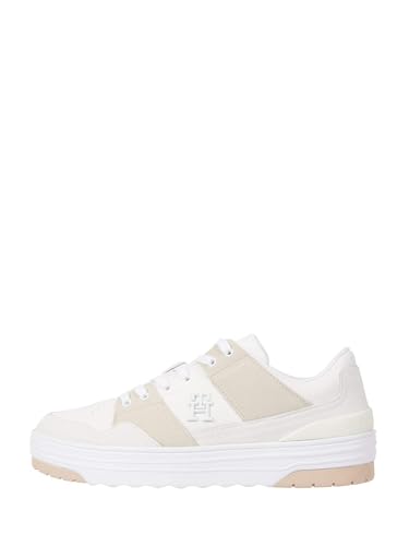 Baskets basses TH Lo Basket Tommy Hilfiger FW0FW07309 sneakers blanches en cuir
