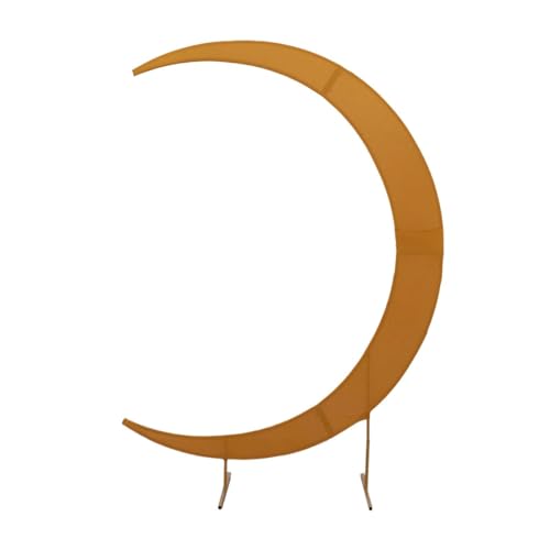 7.5 feet Gold Half Crescent Moon Backdrop Stand Cover Spandex Fitted Wedding Arch Party Decorations Photography Background
