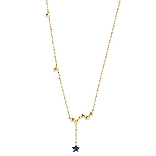 Collier d'étoile rond en zircon cubique plaqué or rose pour femme TQHGM