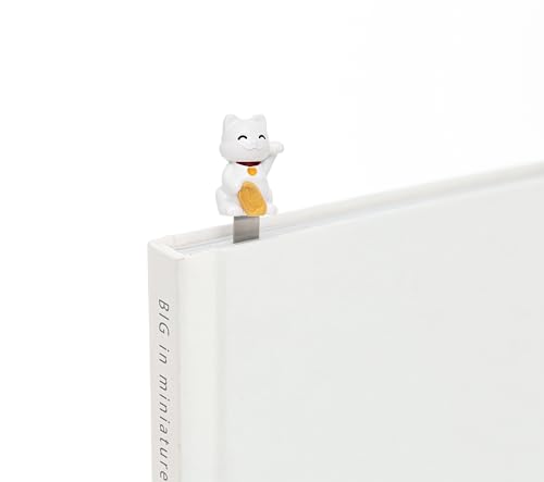 ferrum Bookmark Japanese Cat Design Lucky Cat Design White Stainless Steel 13 x 1.9 x 1.5 cm Gift Box, White,Gold,Red - Image 3