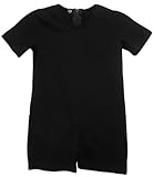 Benefit Wear Kid's Adaptive Anti-Strip One-Piece Cotton Bodysuit Underwear | Back Zipper with Snap Closure (XL, Black, 1)