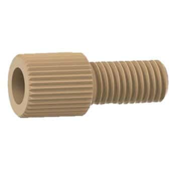 Idex Super Flangeless™ Nut, Standard Knurl, Natural PEEK, 1/8 (in) OD Tubing, 1/4-28 Flat Bottom: 10/PK