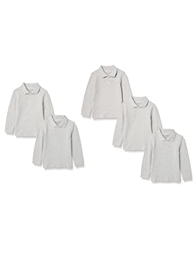 Image of Amazon Essentials Boys and Toddlers' Long-Sleeve Pique Polo Shirts for School Uniform, Multipacks