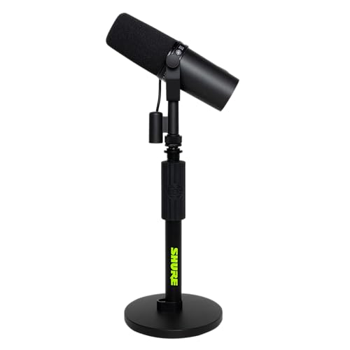 Shure by Gator Höhenverstellbarer Desktop-Mikrofonständer mit 6-Rundsockel, schwarz (SH-DESKTOP1)