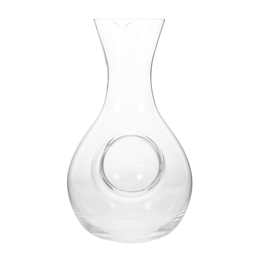 Lurrose Caraffa di Cristallo per Sakè con Bocca Inclinata Decanter in Vetro Trasparente da 300 Ml con Scomparto per Ghiaccio Brocca Piccola per Vino Freddo per Ristoranti e Casa