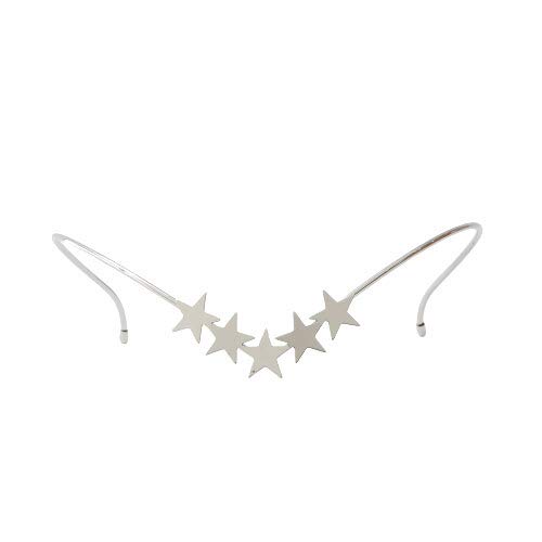 JinccecilSTAR GODDESS BACK_HAIRBAND Parties Wedding Headband Gold Star Bridal Premium Headpieces Hair Accessories for Women and Girls (Silver)