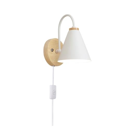 Applique en bois avec interrupteur au design épuré macaron pour une finition intérieure premium