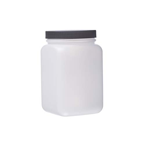 Consolidated Plastics Square Bottle with Cap, HDPE, 32oz, 12 Piece