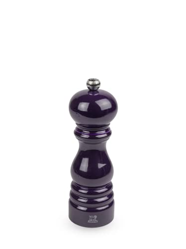 PEUGEOT - Paris 18cm Pepper Mill - Paris-rama Collection - Classic Adjustment - PEFC Certified Wood - Made in France - Eggplant Purple Color