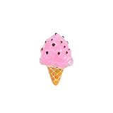 Kokoma Cute Ice Cream Brooch Pin Pink Enamel Lapel Pin Tiny Shawl Clip Safety Pins Badge Corsage Summer Accessory Jewelry for Cloth Dress Suit Bag