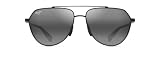 MAUI JIM Waiwai Gafas, Matte Black w/Grey, 59-15-145 Unisex Adulto