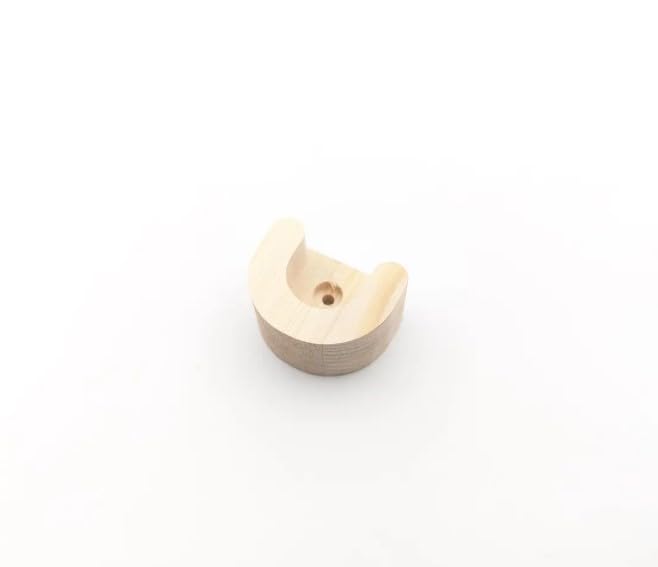 Image of Solid Pine Wooden Rod Brackets (Set of 2) - Closet Rod Holder for 25mm / 1 Inch Rod | Wardrobe Hanger Fittings | Curtain Pole Brackets | Natural Raw Finish