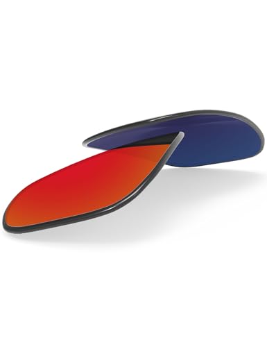 Image of BLAZERBUCK Polycarbonate Polarized Replacement Lenses for Oakley Fives Squared(4+1) OO9238 Sunglasses - Fire Red AR Coated