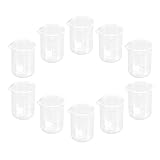 Healeved Durchsichtiger Messbecher für Labor und Küche Leicht und Antihaftbeschichtet 10 Stück aus Glas 100 Ml