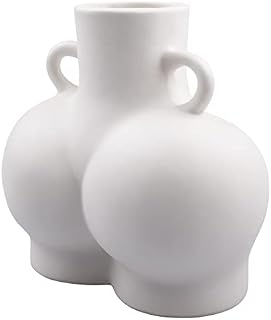 Fengaim Bum Vases Ceramic Vase for Pampas Grass Human Body Art Vase for Flower Ceramic Minimalist Vase Modern Chic Vase for Home Decor Dried Flower Crafts Ornaments (Type A, Black)