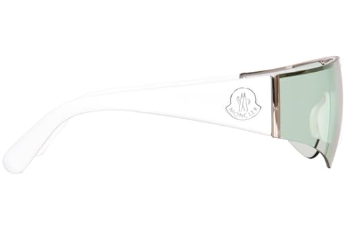 Moncler Sunglasses ML 0247 Ombrate 21N Shiny Optical White, Palladium/Aqua Len3