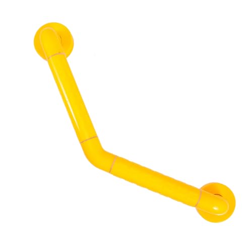 ROMISBABA Bathroom Safety Handrail 300x300mm Yellow Non-Slip Stainless Steel Grab Bar with Two Hole Pins for Elderly Disabled Toilet and Shower Support