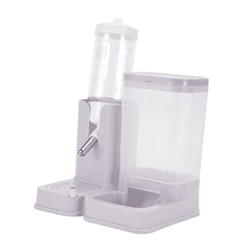 Bebedero de hámster automático 2 en 1 con contenedor de comida gris 2
