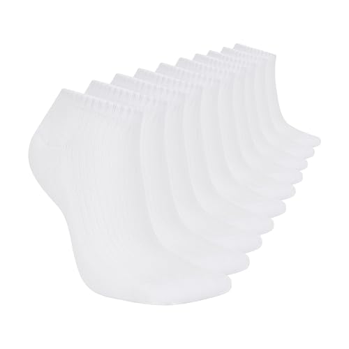 Skechers Women's 10-Pack Half Terry Classic Low Cut Socks, Comfort-Fit & Cushioned Footbed