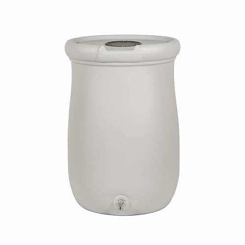 Step2 Fernway Rain Barrel, Outdoor Water Conservation Container, Holds 50 Gallons, Gray