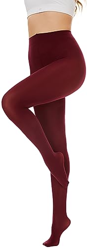 80D Women's Tights Opaque Ultra Soft Solid Color Stretchable High Waist Footed Pantyhose with 25 Colors2