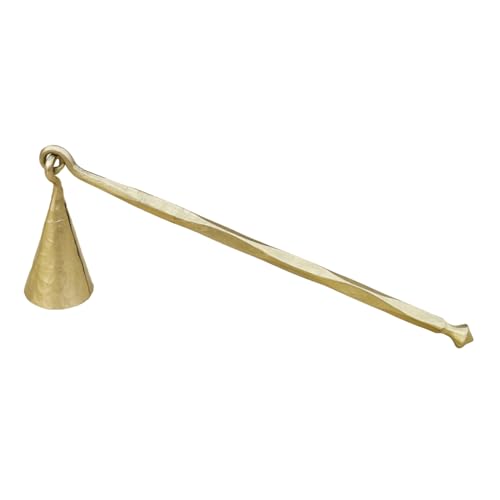 Living Ideas Hammered Gold Candle Suffer Hand Forged Medieval Bell Candle Snuffer Blacksmith Candle Extinguisher Gift for Candle Lovers Classic Look Brass Finish Wick Candlesnuffers