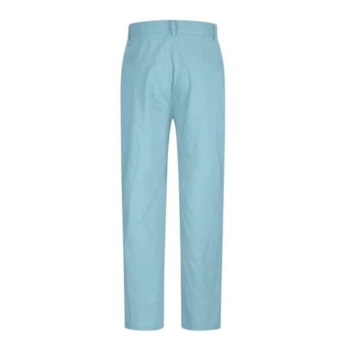 Cambkatl Men's Straight Casual Cotton Linen Dress Pants Pleated Front Lightweight Business Golf Beach Trousers with Pockets3