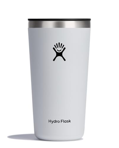 Hydro Flask All Around Tumbler Press-in Lid, Insulated Travel Mug, Stainless Steel Coffee Cup 20 Oz White
