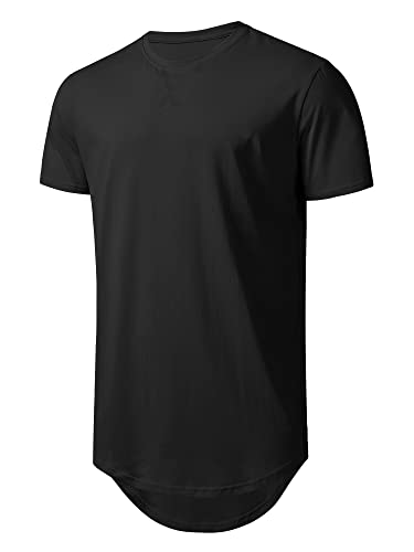 LETAOTAO Long Shirts for Men Hip Hop Shirts Longline Tie Dye Shirts Hipster Gym T Shirts Scallop Tee(Regular&Big and Tall)3