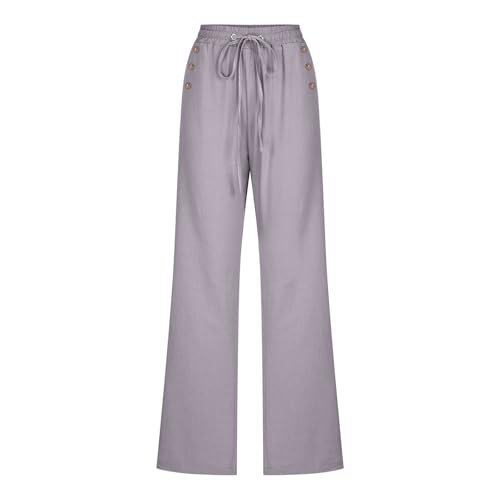 Juniors Loose Fit Linen Trousers Pants for Women Pleated Fall Summer Trousers Pants 20254