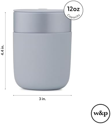 W&P Porter Ceramic Mug w/ Protective Silicone Sleeve, Terrazzo Cream 12 Ounces | On-the-Go | Reusable Cup for Coffee or Tea | Portable | Dishwasher Safe