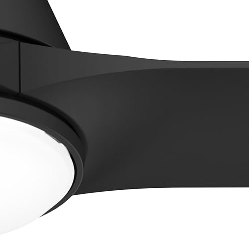 Image of Hunter 52 inch Aeronaut Outdoor Smart Ceiling Fan, LED Light, Remote, Black