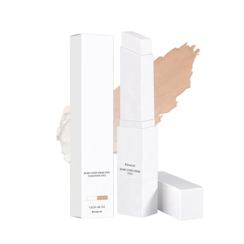 Image of Korean Colour Changing Foundation Stick for Mature Skin, White Foundation Sticks Full Coverage, Smooth Foundation Stick with Brush Head, Natural Base Makeup for All Skin Types