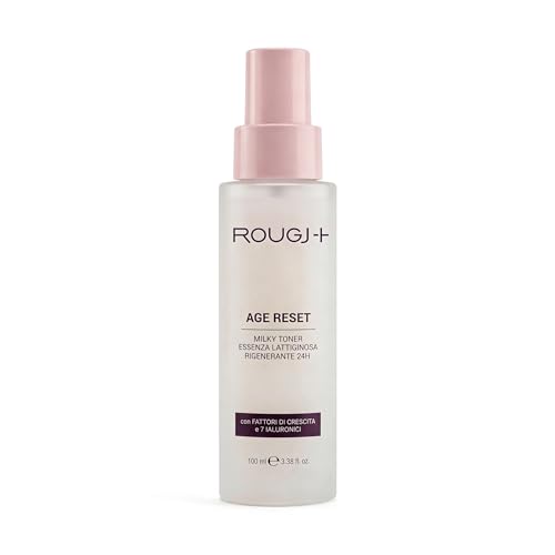 AGE RESET Milky Toner Rougj - Tonico Viso con Essenza Lattiginosa Rigenerante 24H con Applicazione Spray Idratante Trattamento Quotidiano Delicato per Tutti i Tipi di Pelle - Made in Italy