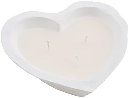 Mud Pie Heart Dough Bowl Scented Candle, White, 6.5" x 6.5"