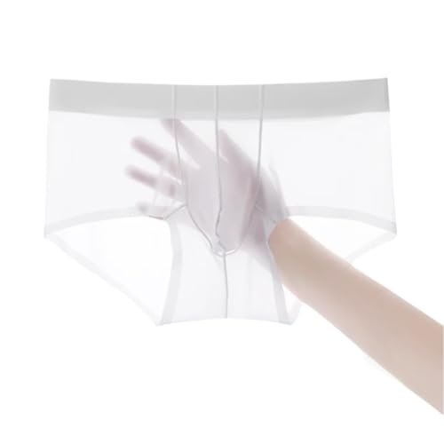 Men's Panties Sexy Sheer See Through Ultra-thin Underwear, Ice Silk U Bulge Pouch Male Breathable Underpants