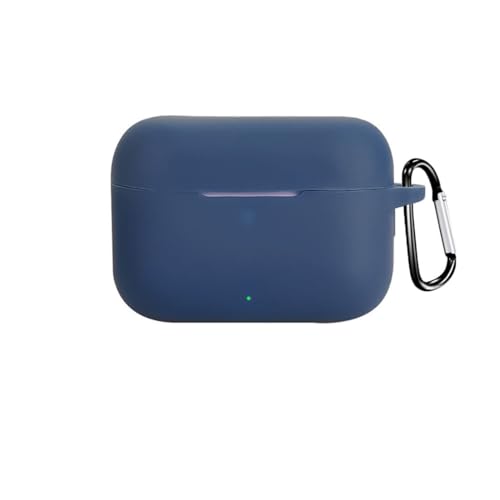 Image of AJM 360 Protection Shockproof Design Soft Rubberised Case with Keychain for Realme Buds T200 (Navy Blue)