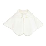 HCABL Girls Faux Fur Cape, Flower Girl Bolero Princess Cape in Black Gray Ivory Beige Winter