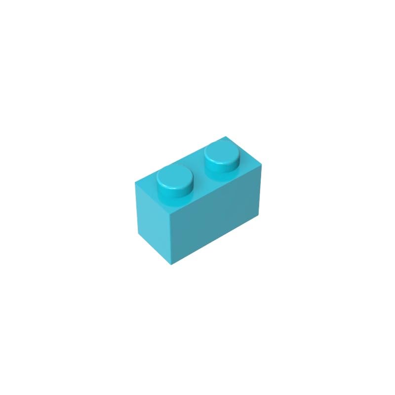 3004 Basic Bricks Brick 1x2 50 Pieces GDS-532 Compatible with Lego Building Blocks Color:Medium Azure โ image 1