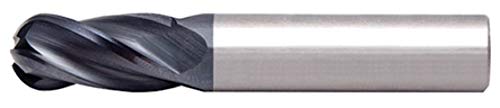 Image of Alfa Tools SCB60677AL 1 /2X1 /2 4 Flute Center Cutting Ball Single End AlTiN Carbide Mill Made In USA,