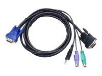 OME Longshine Lcs-KC4-3 - Cable 4 en 1 (2 x PS2 y USB + VGA D-15), 3 m