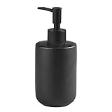 perfk Botella de Bomba Vacía Recargable para Dispensar Jabón Recipiente Reutilizable de Cerámica con Bomba Firme Y Capacidad de 350ml Funcional para Acondic, Negro, Individual